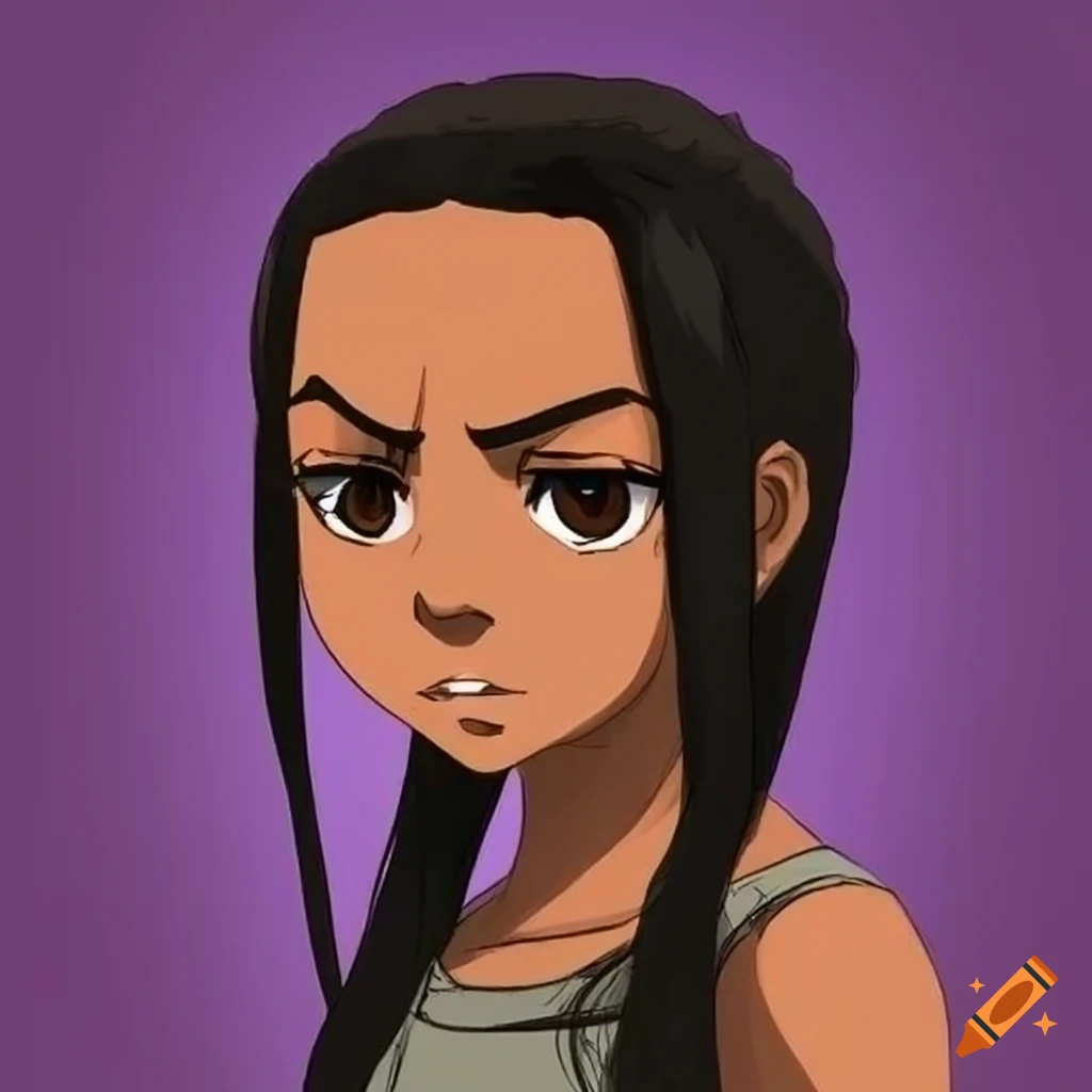 Mexican girl with long black hair in boondocks style