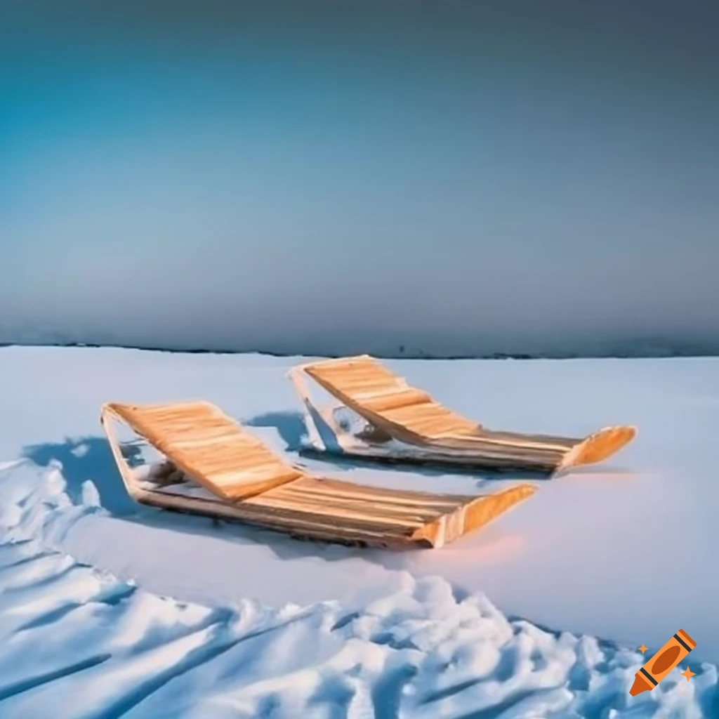 Winter landscape with a sunbed on Craiyon