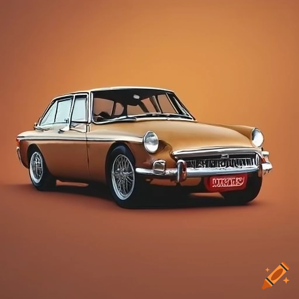 1967 MGB GT in golden beige color