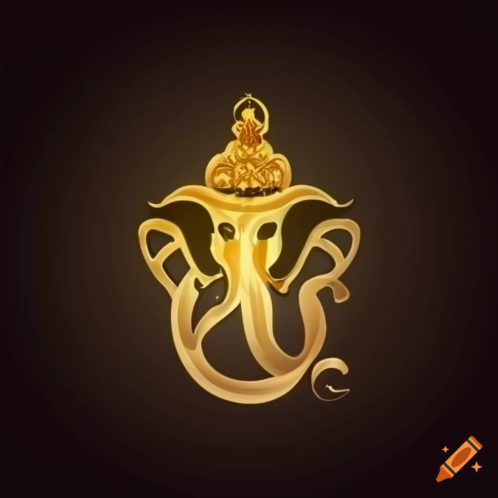 golden Ganesha logo with letter S