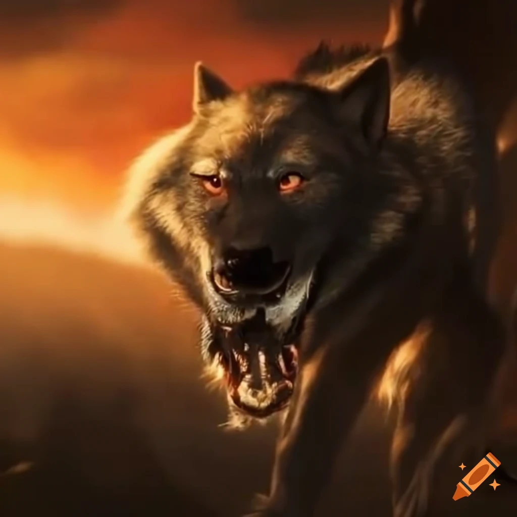 illustration of a werewolf resembling a kangaroo