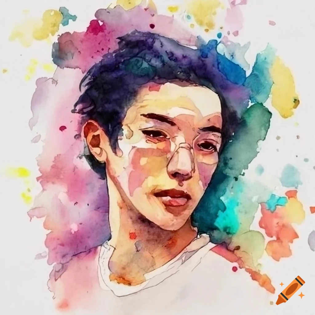 watercolor portrait of a young man