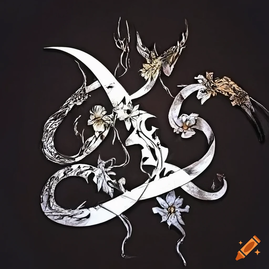 Abstract black and white artwork with intricate designs on Craiyon