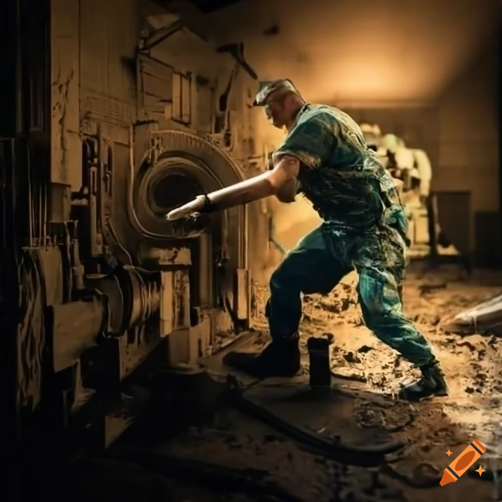 employee working in an ammunition factory