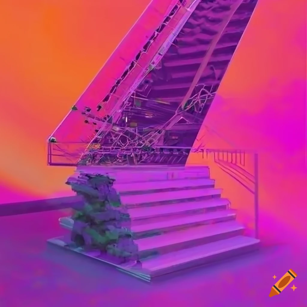 Colorful hyperpop album cover with glass structure on Craiyon