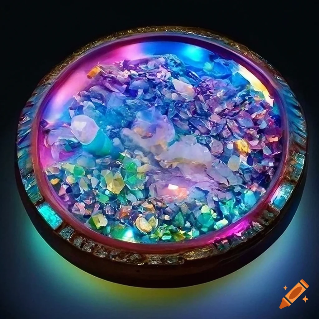 Marble sculpture with random colors and intricate details