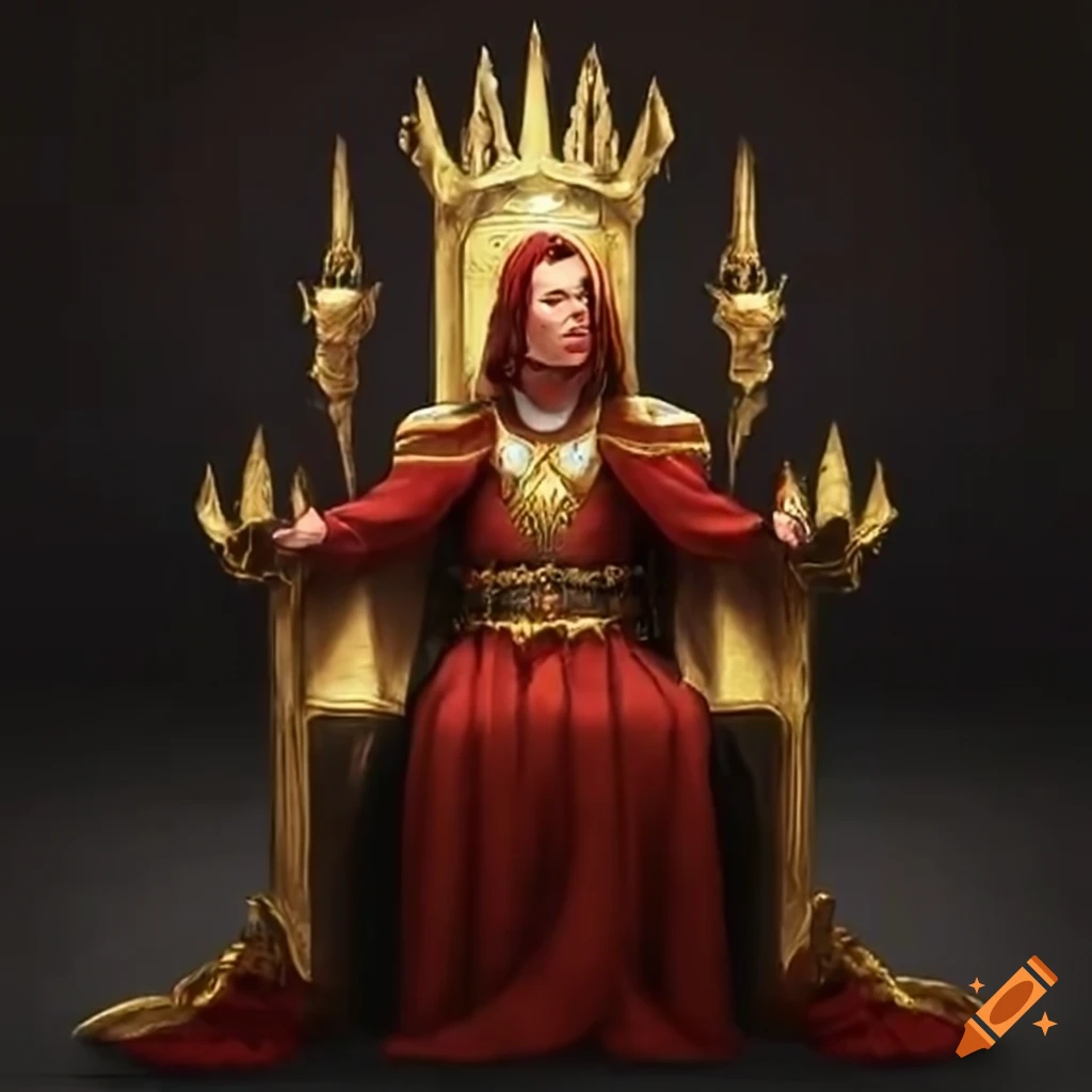 cartoon king sitting on a throne
