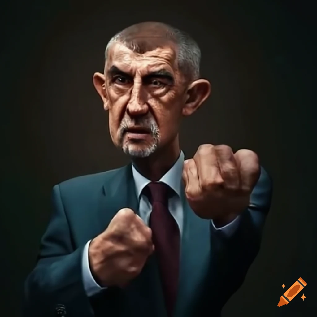 image of Andrej Babis with a clenched fist