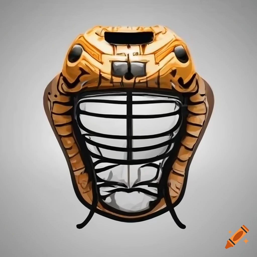 ice hockey player with cobra helmet