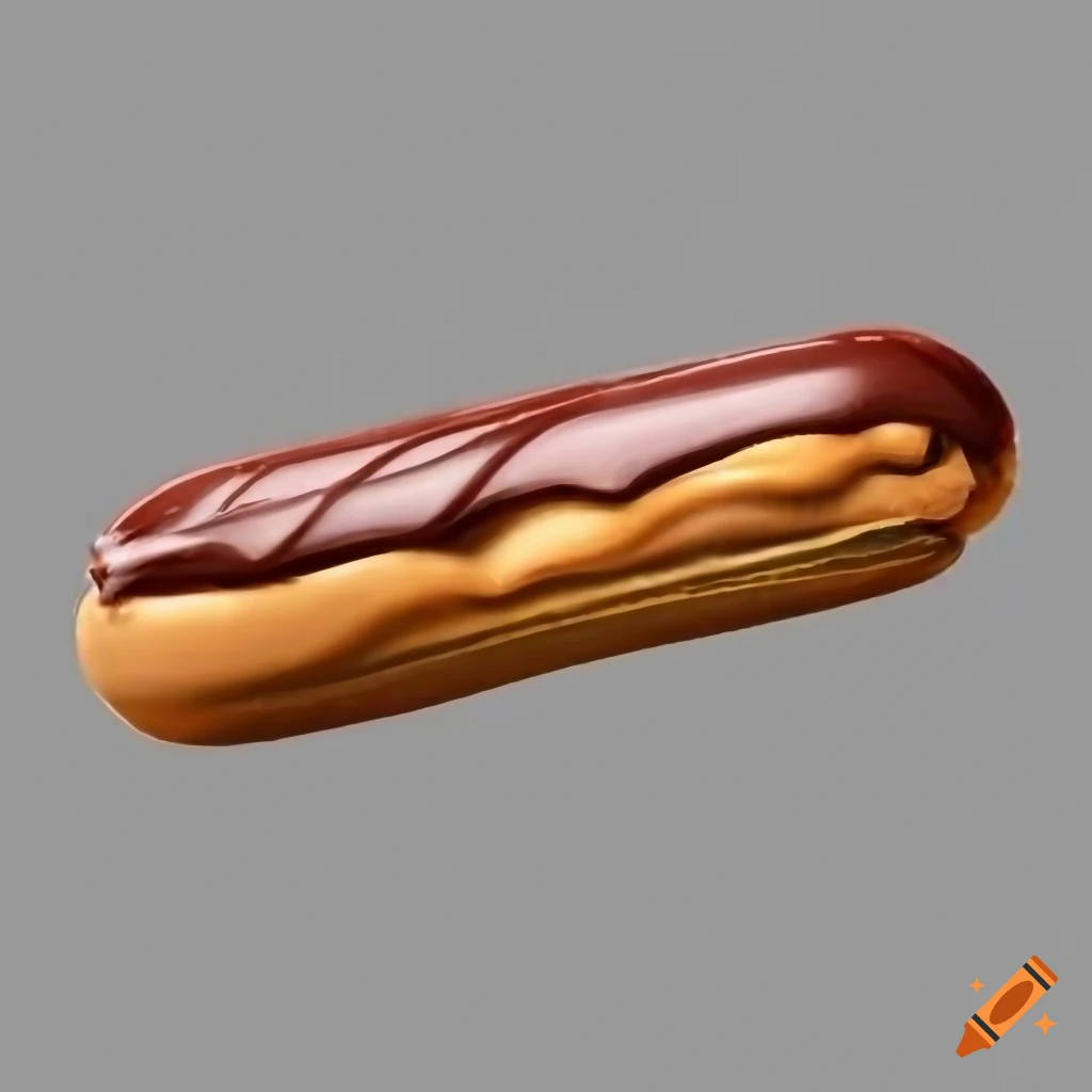 side view of a delicious eclair