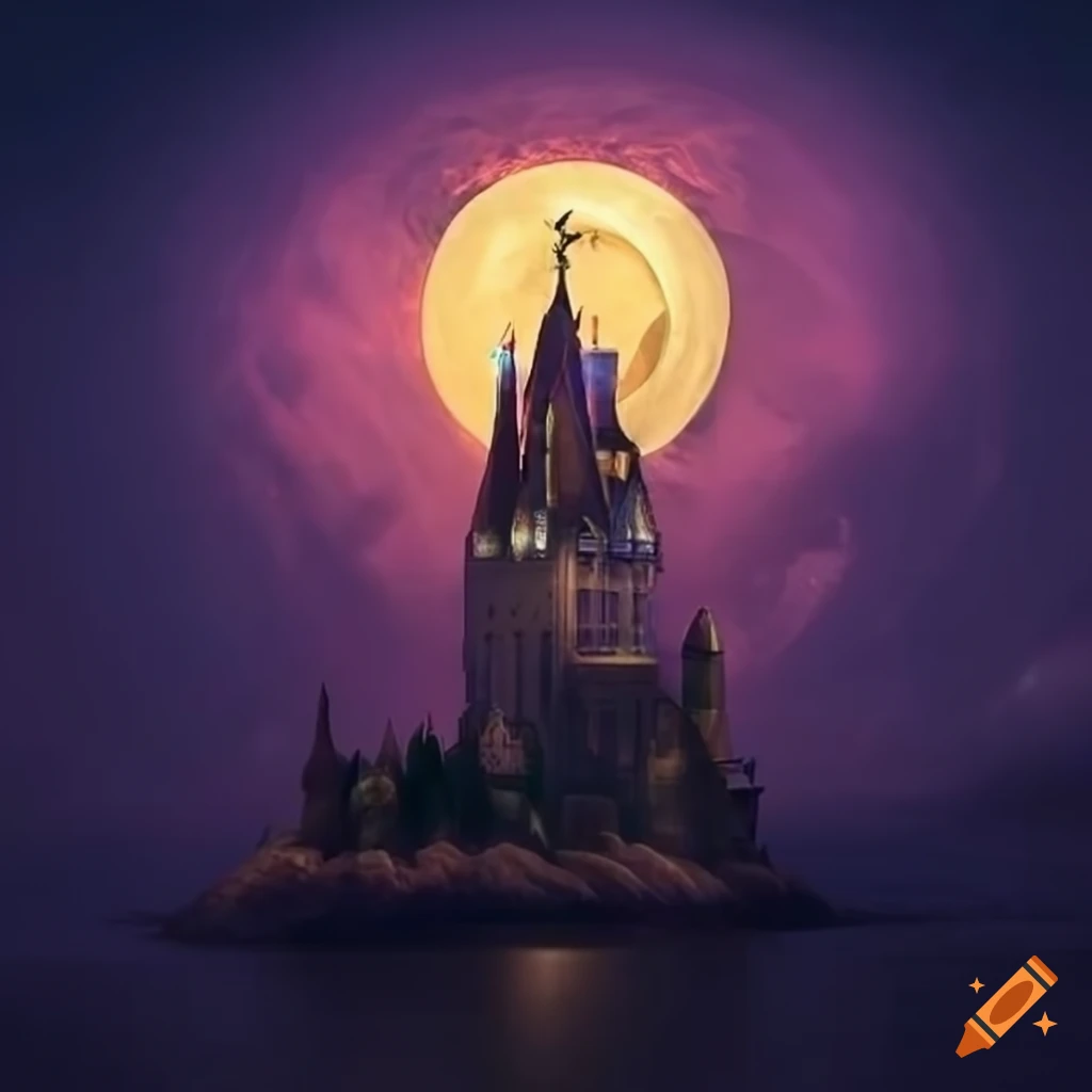 fantasy clock island artwork