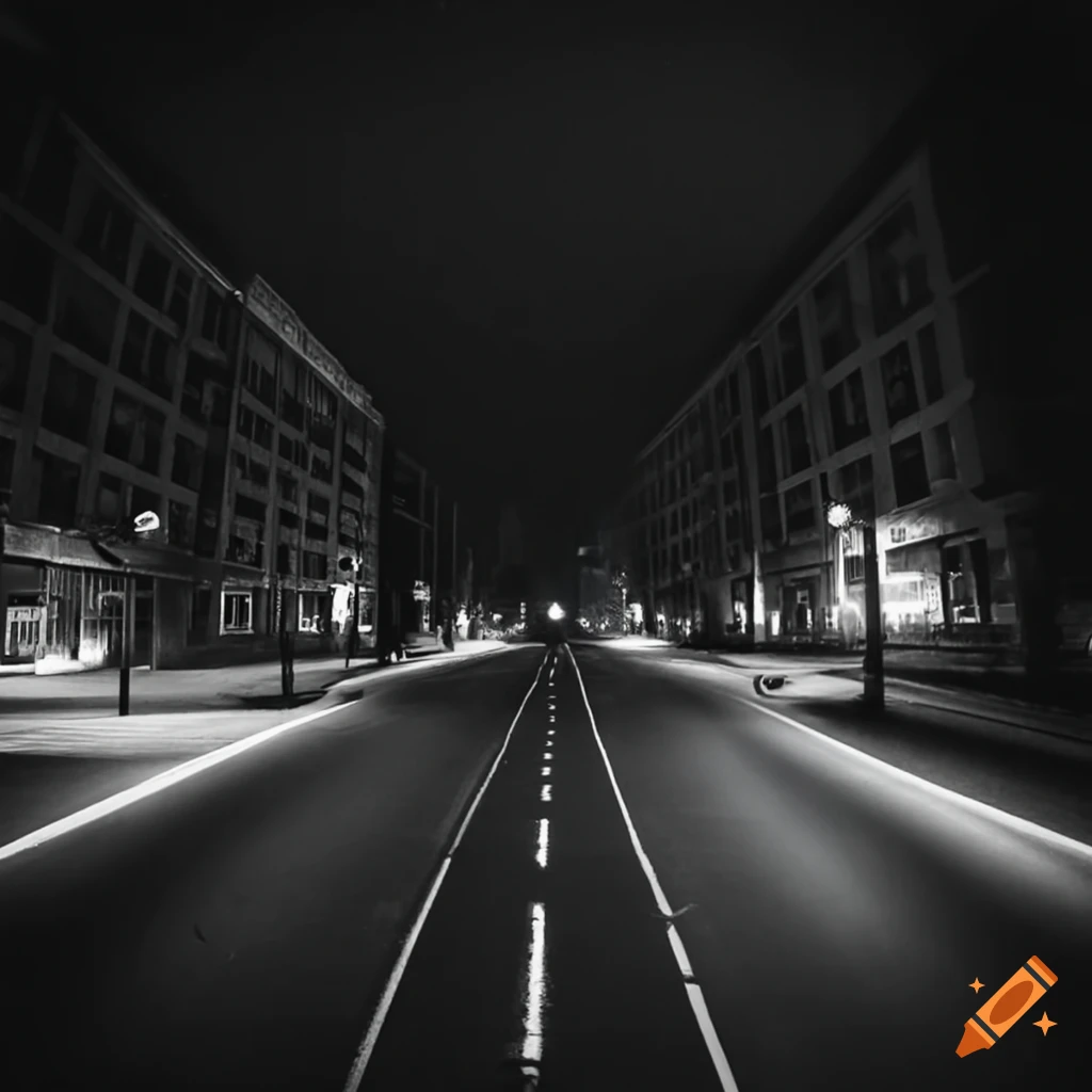 nighttime road from swimming pool to hotel