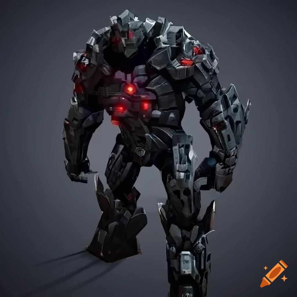 black stone armored golem cyborg in Unreal Engine 5