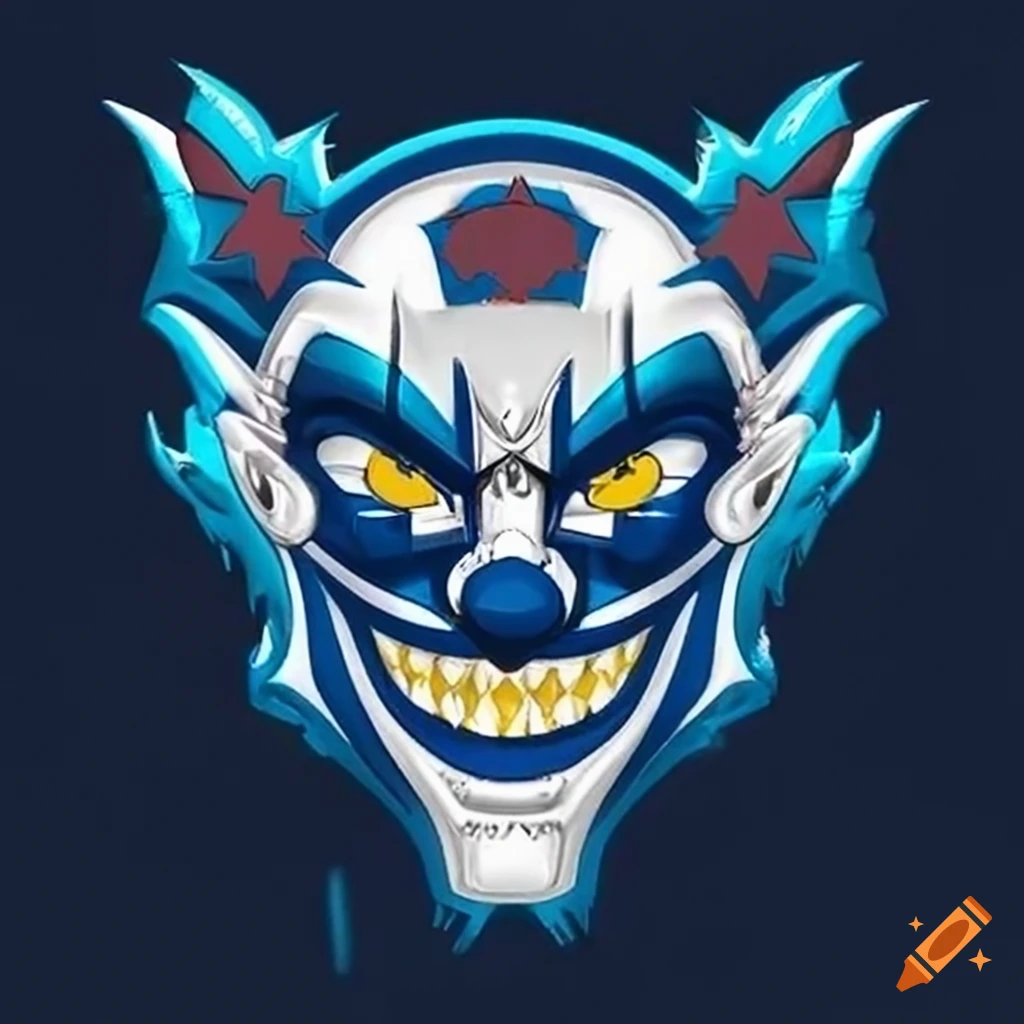 Blue Jokers e-sports jersey with evil clown logo
