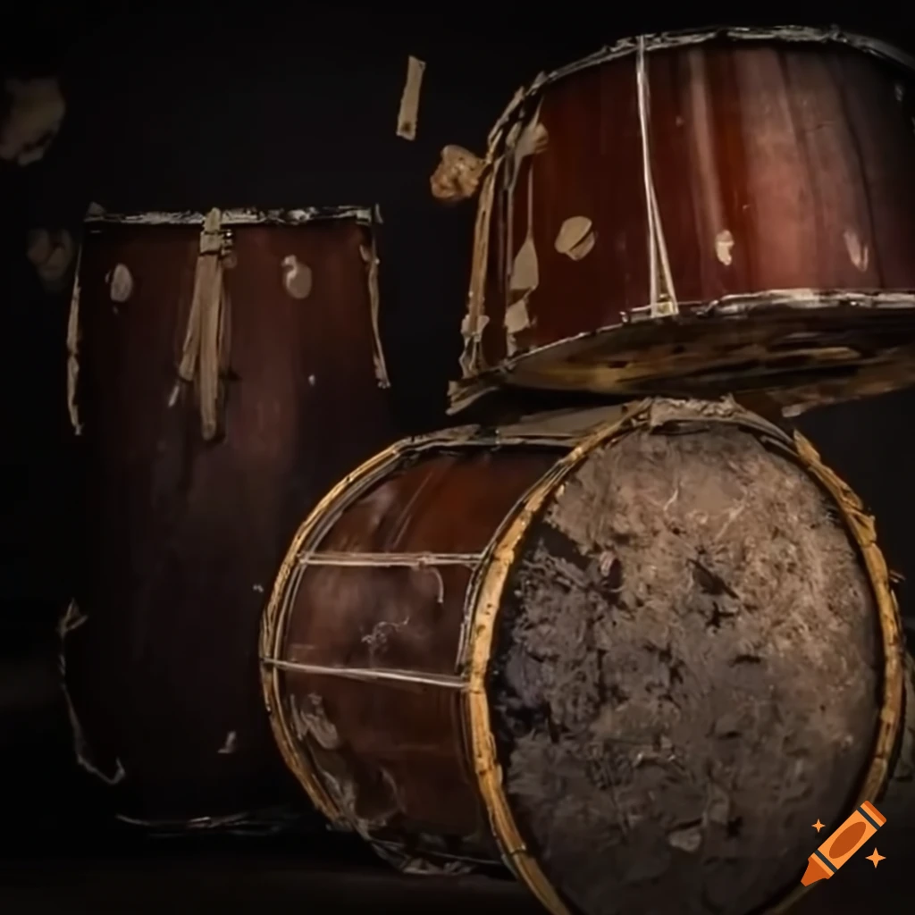 pile of damaged drums