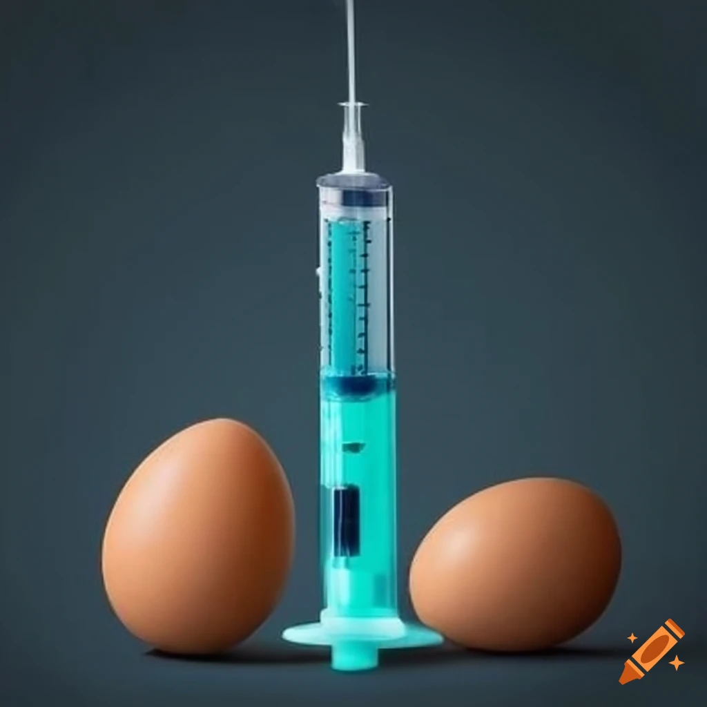 syringe injecting protein into an egg