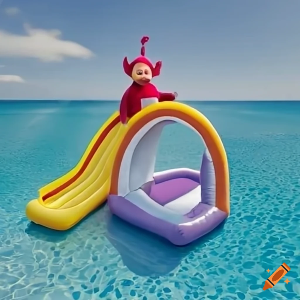 Teletubbies playground on a giant inflatable pool