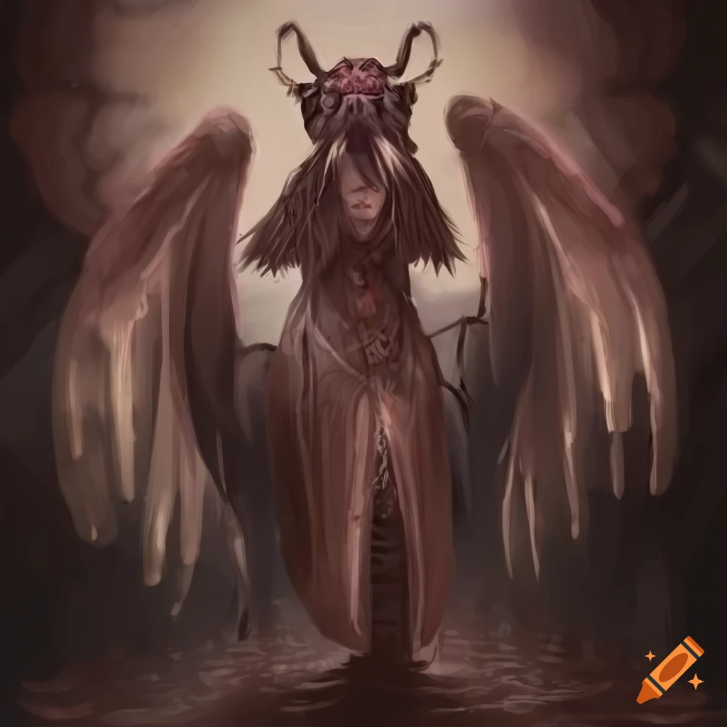 illustration of a moth woman
