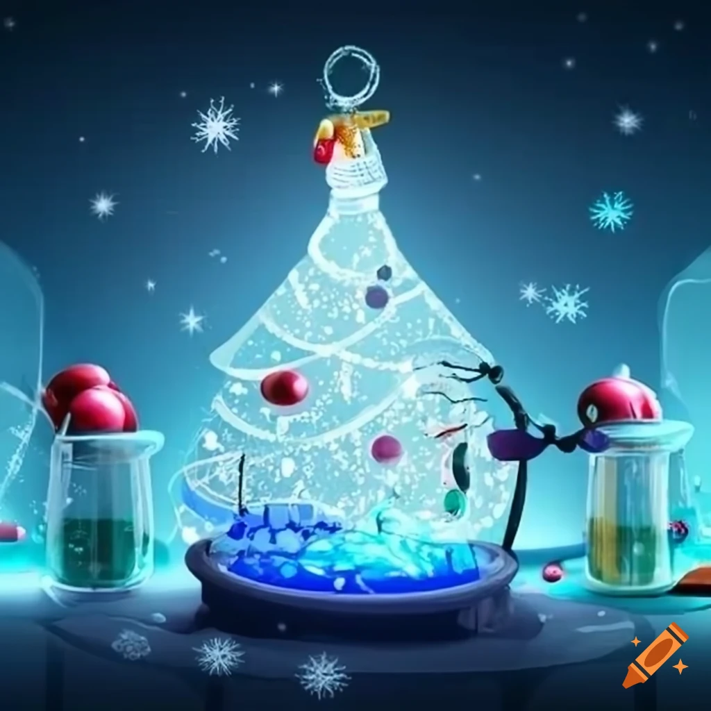 Science and art themed christmas background
