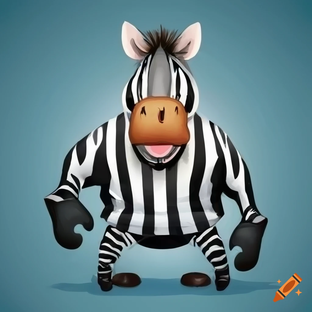 Illustration of a zebra as a hockey referee