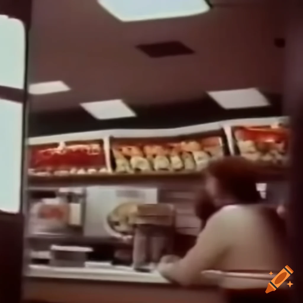 retro footage inside a Burger King restaurant in 1979