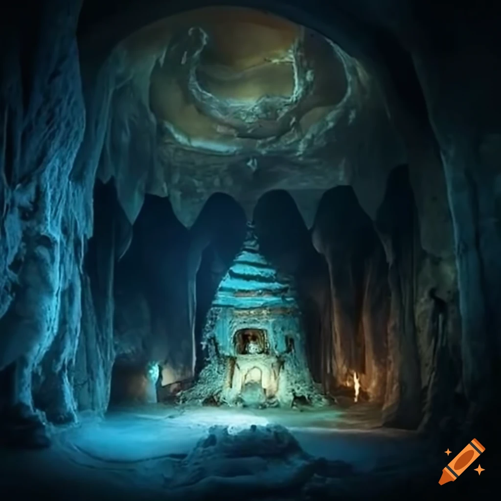 Image of a dragon lying in an ancient temple on Craiyon