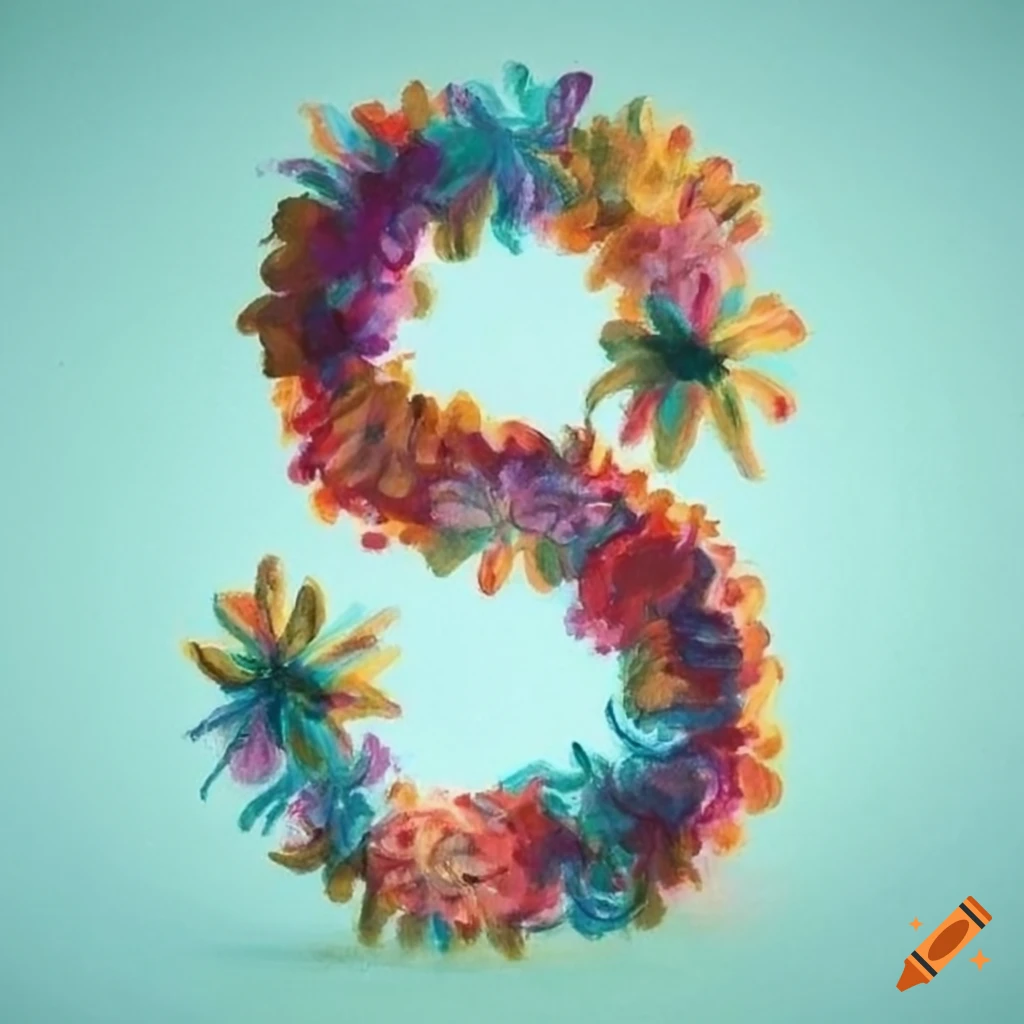flower art of the letter S