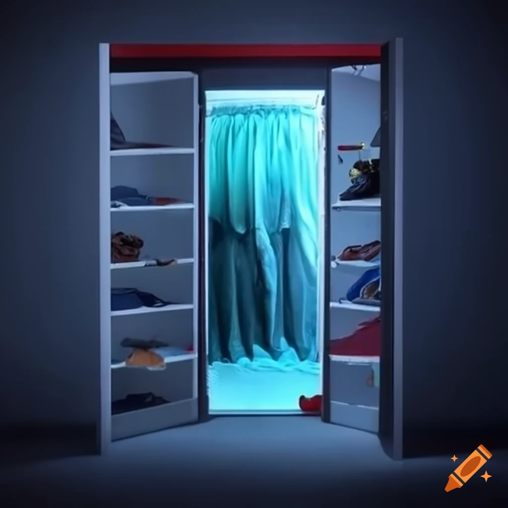 mysterious kid's closet with a portal