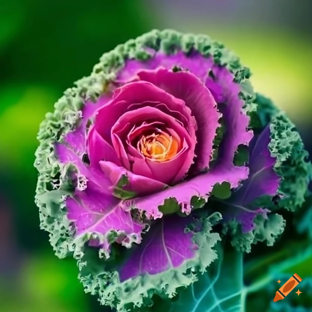 Kale flowers with bees pollinating them
