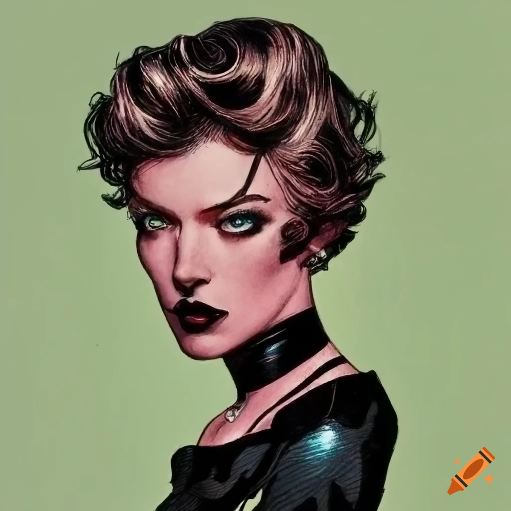 chromatic illustration of a villainess from Noir