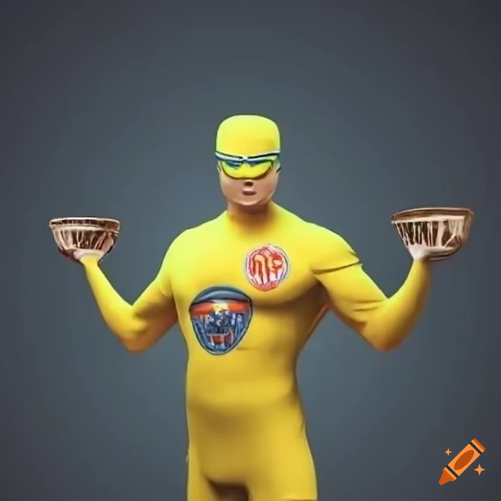 illustration of a Chinese supervillain in yellow spandex