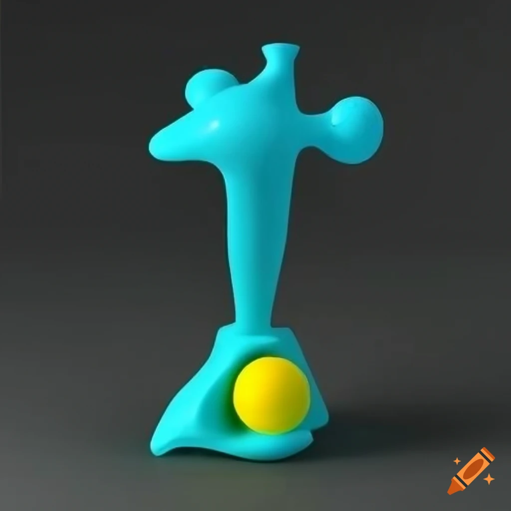 Colorful 3d plastic toys inspired by yves tanguy