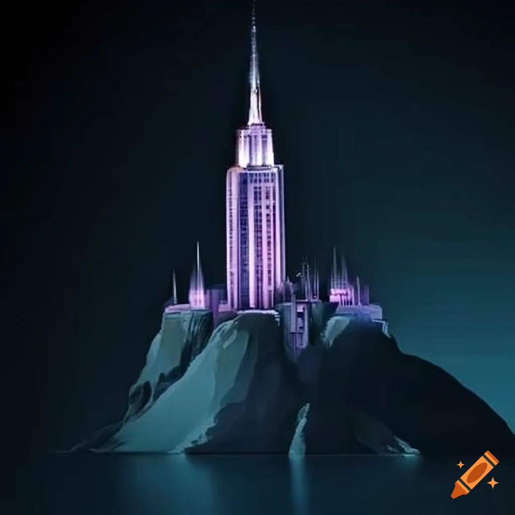 Empire State Building on a mountain