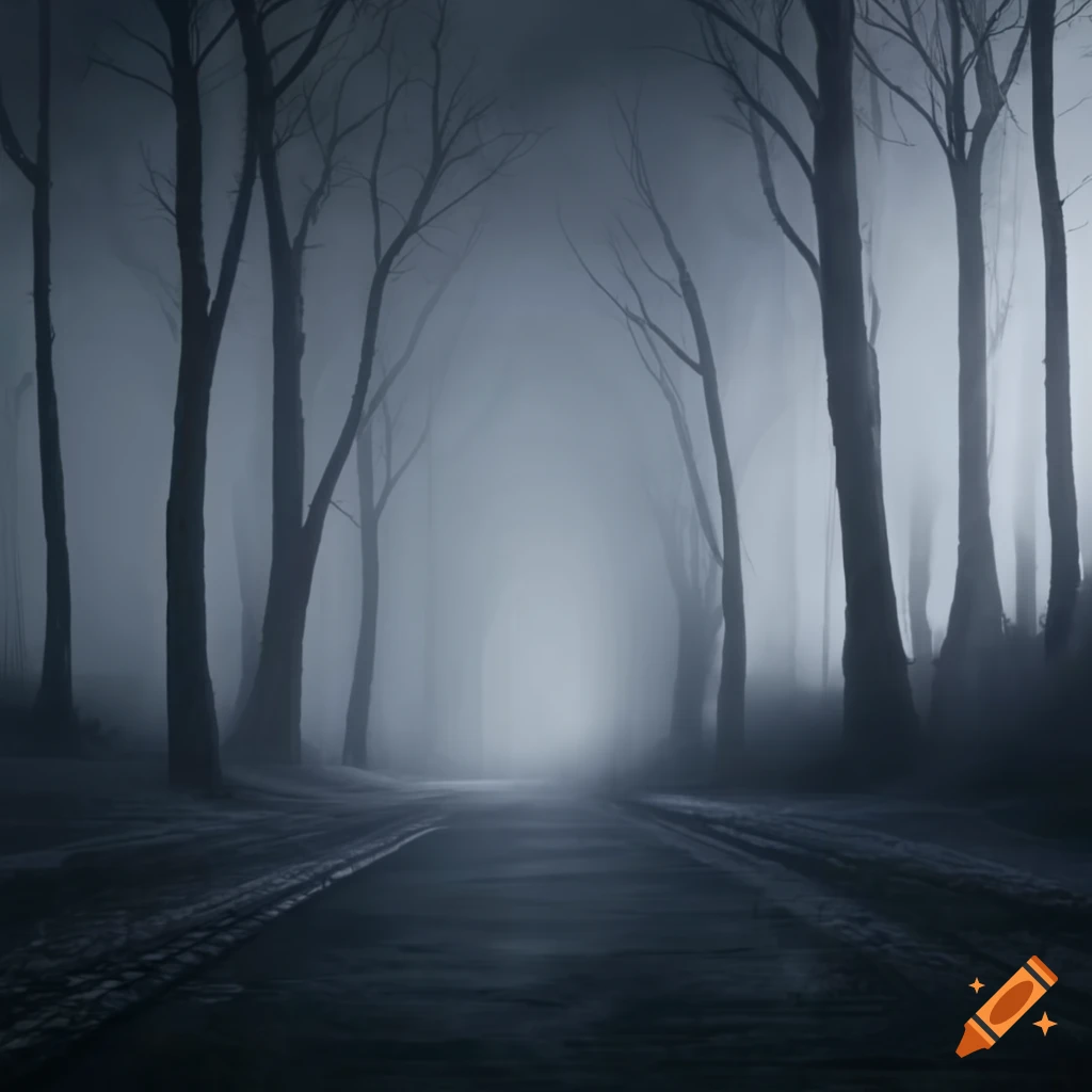 image of a misty crossroads