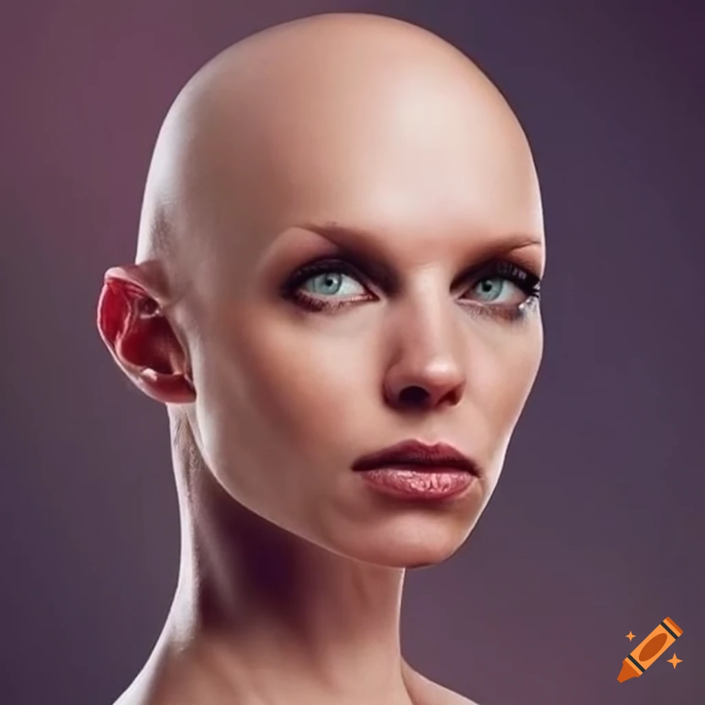 Portrait Of A Confident Bald Woman On Craiyon 