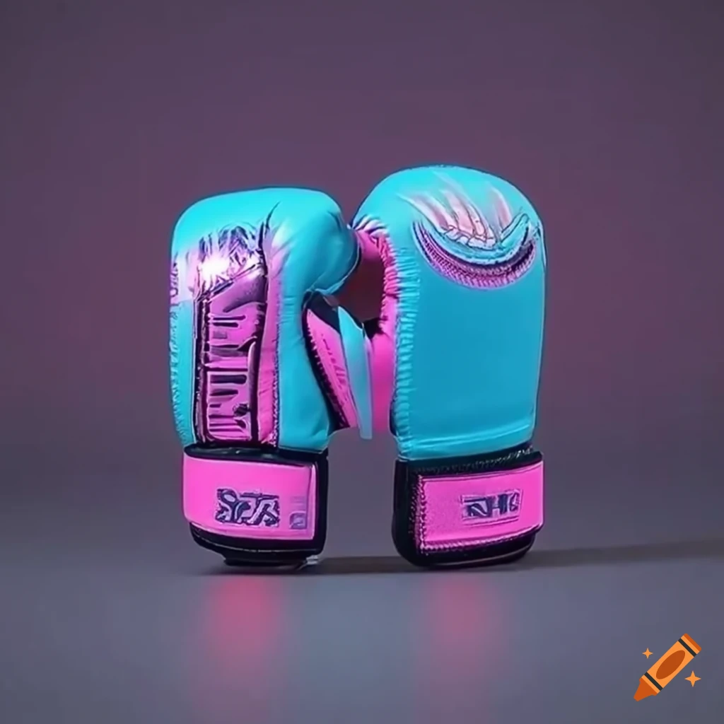 Realistic vaporwave boxing gloves design on Craiyon