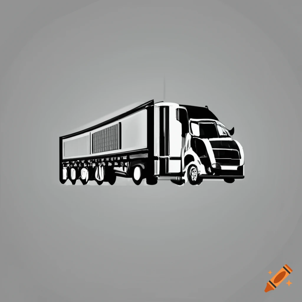 minimalistic trucking company logo in black and white