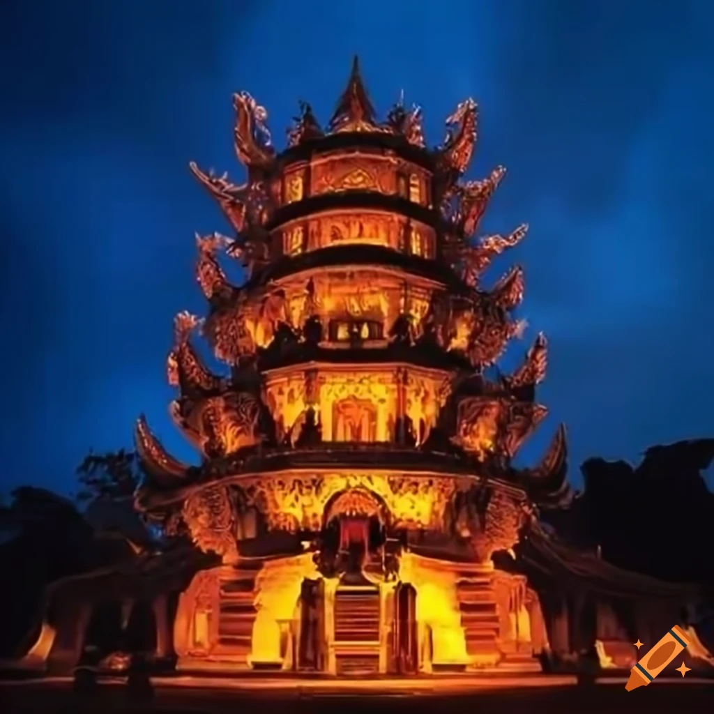 building resembling Vietnamese temple with dragon entrance