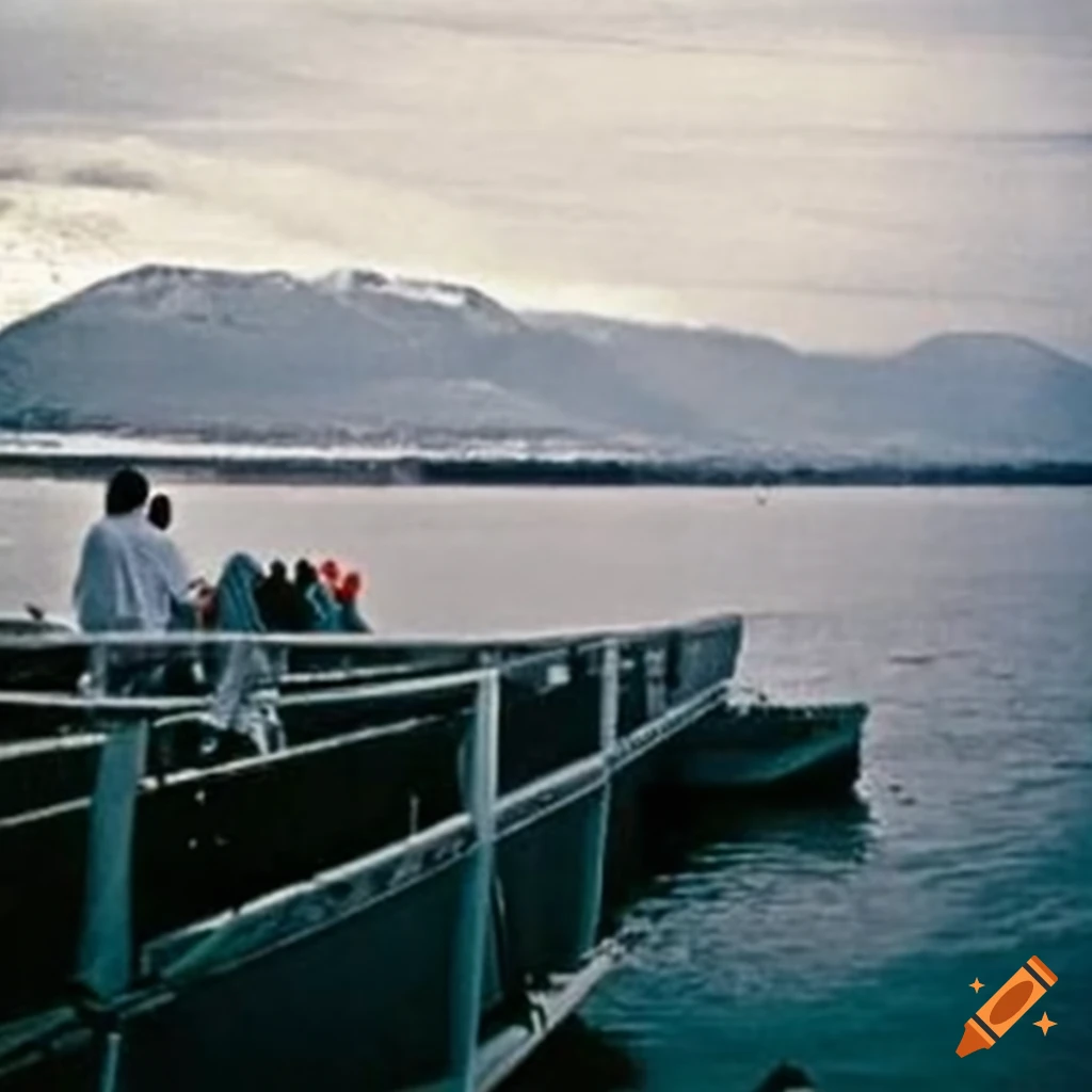 creepy photo from 1984 of a whale watching cruise