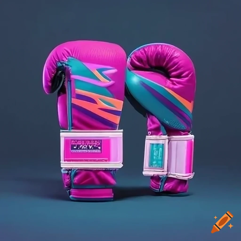 Realistic vaporwave boxing gloves