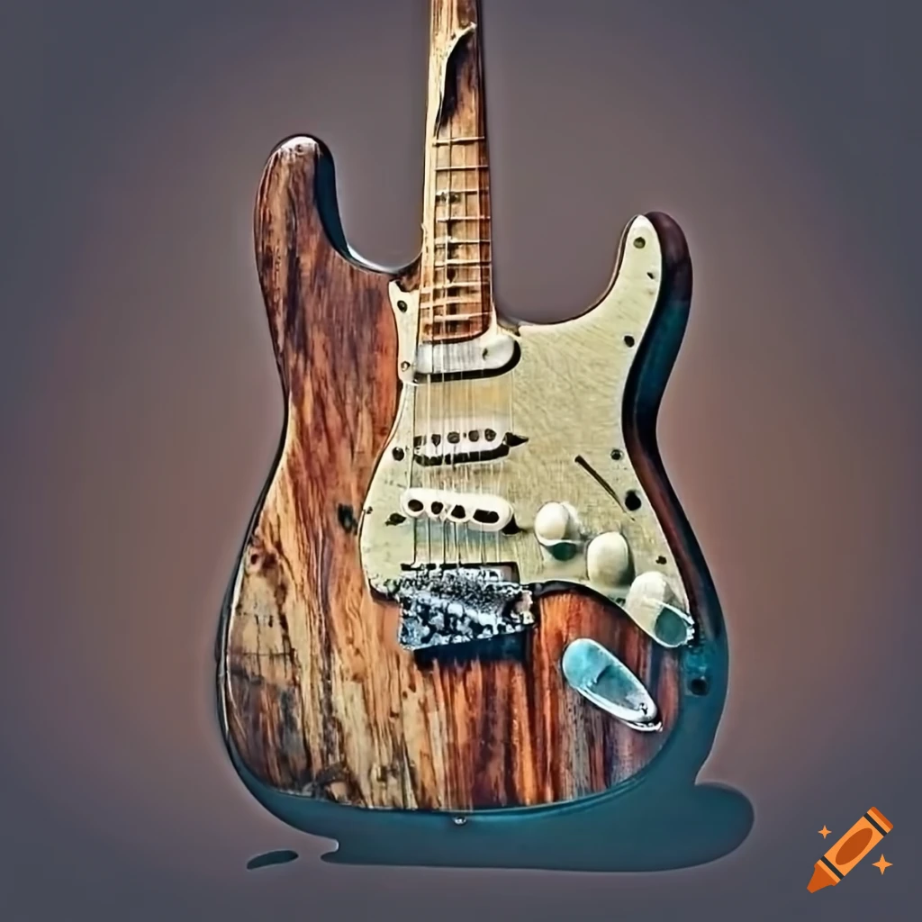 weathered wood stratocaster guitar