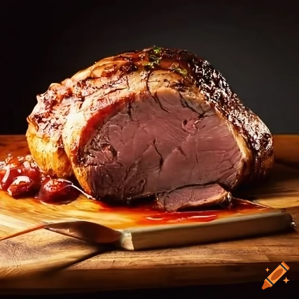 Delicious pork roast with wine sauce