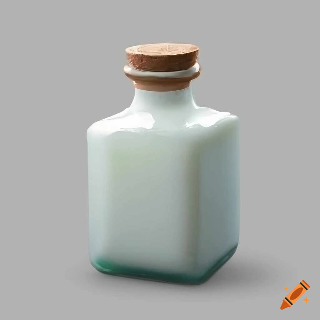 milk bottle on solid white background