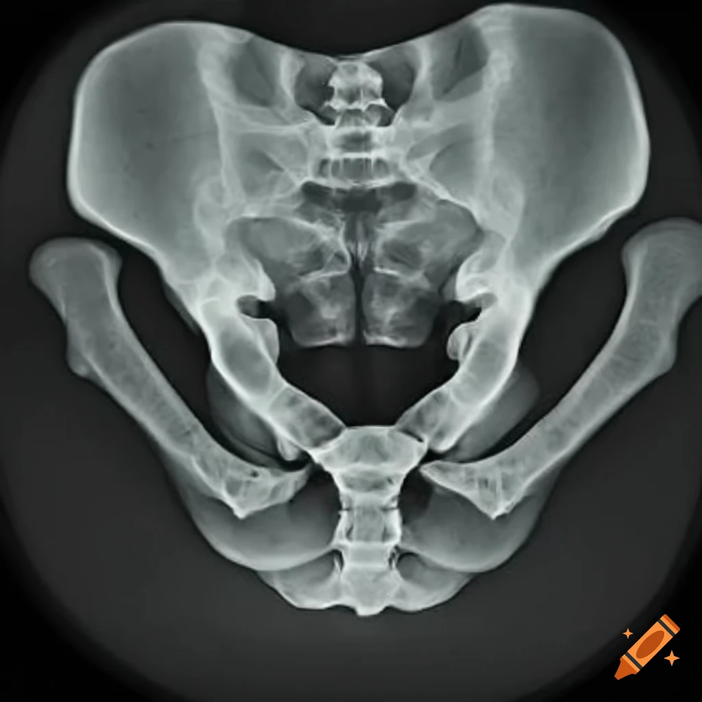 X-Ray scan of a pelvis with a small crack