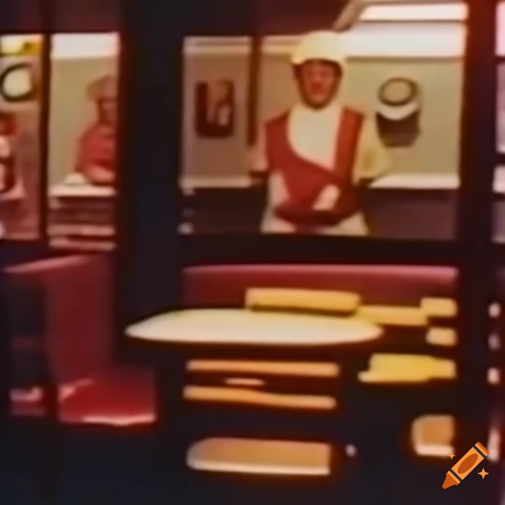 retro footage inside a Burger King restaurant in 1979