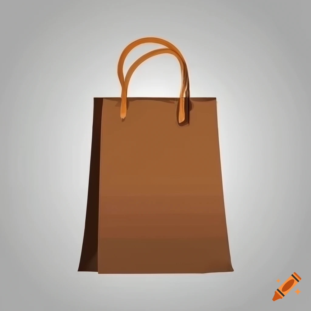 brown shopping bag on white background