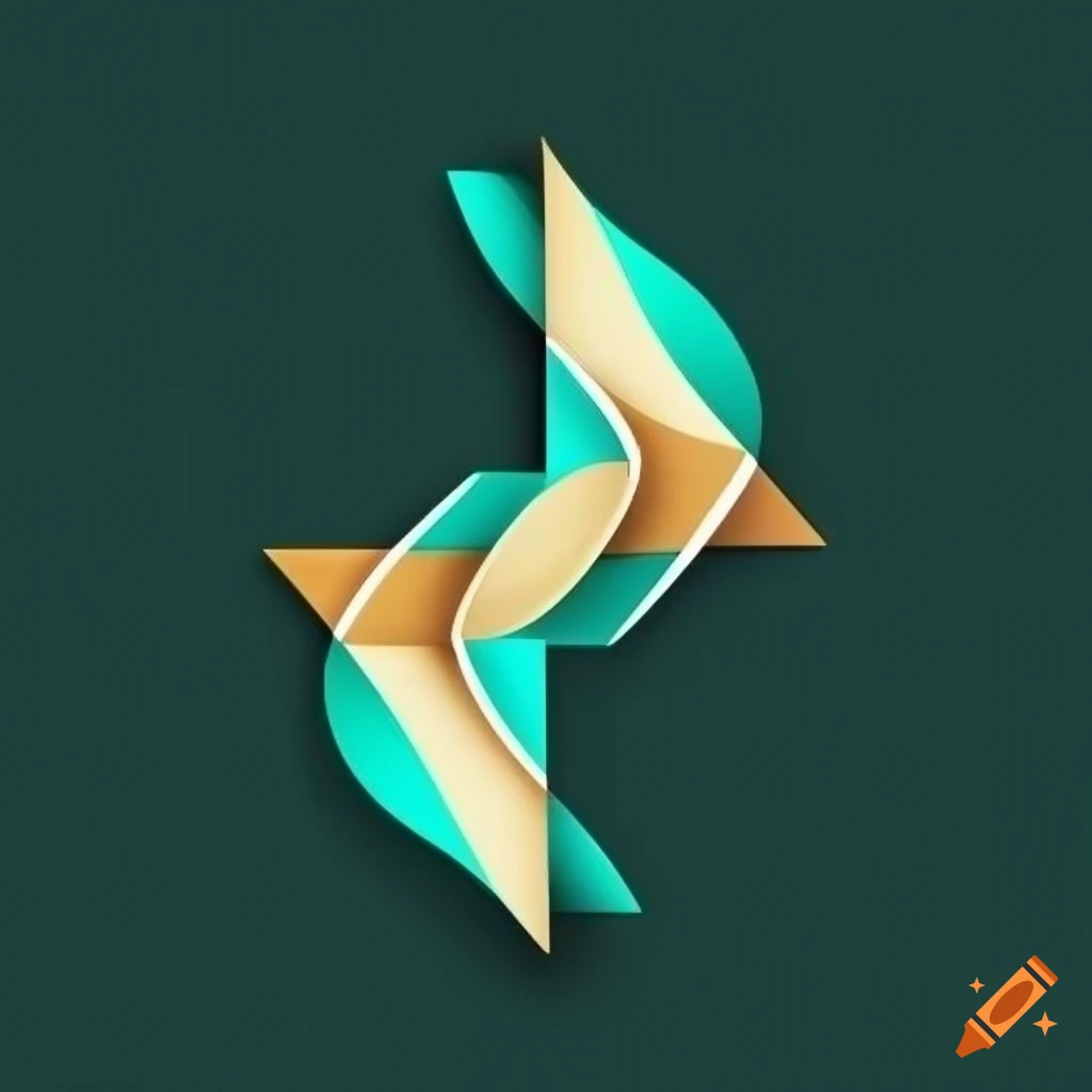 geometric-logo-with-leaf-shapes