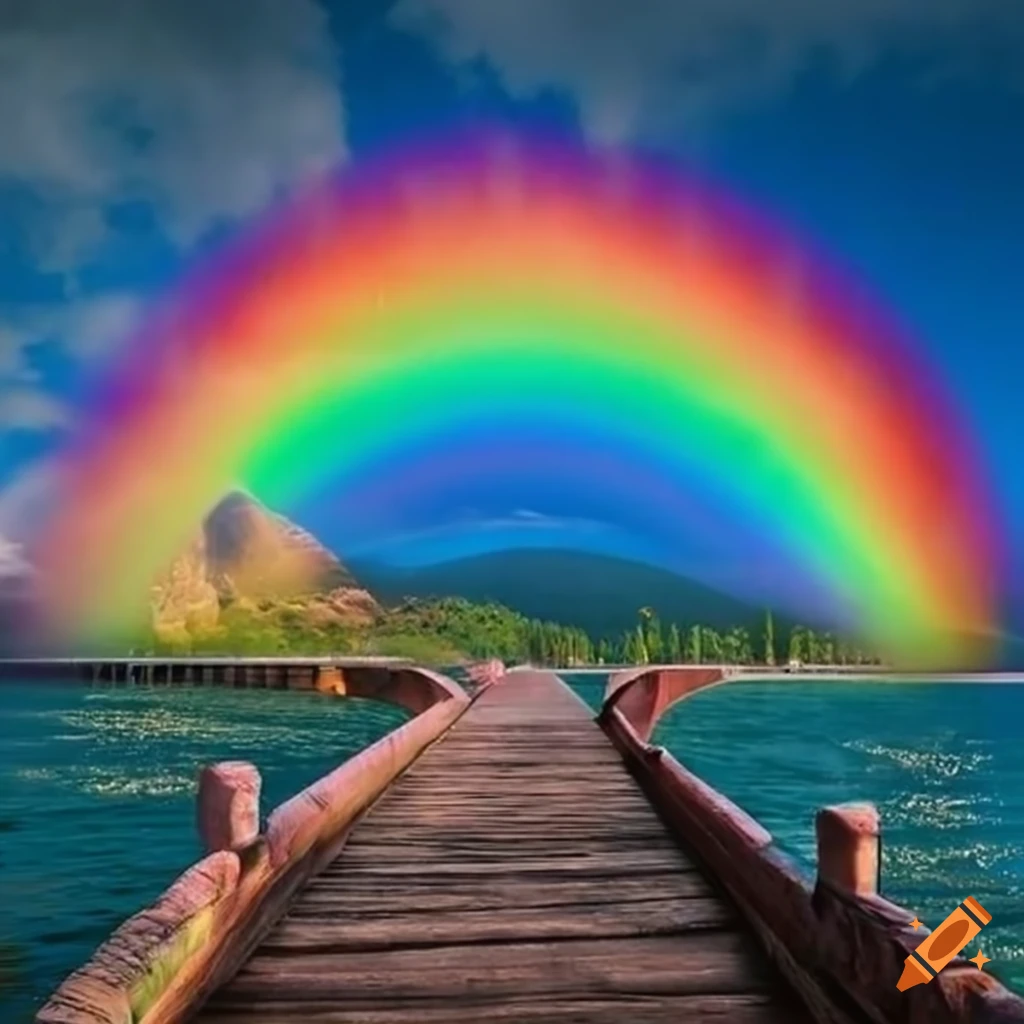 magical rainbow bridge to a fantasy world