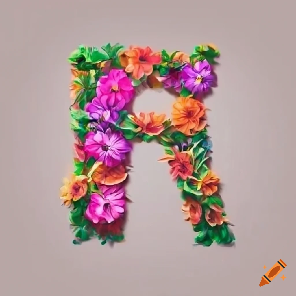 flower art depicting the letter A