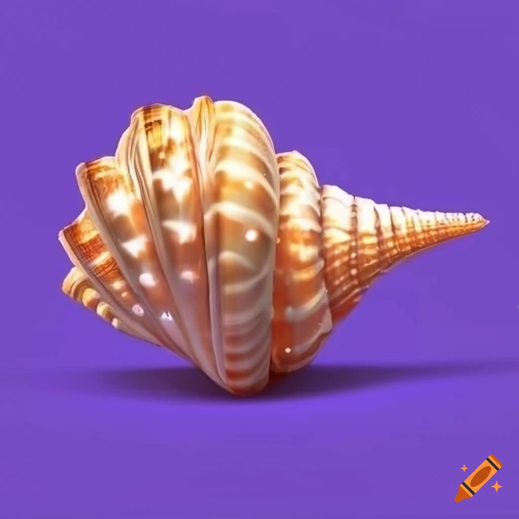 glittering seashell on white background
